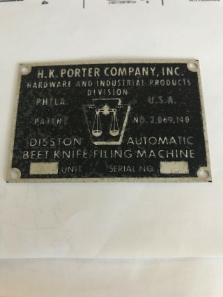 Rare H.  K.  Porter / Henry Disston Sons Phila.  Saw Factory Advertising