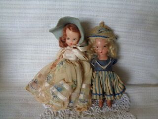 2 Vintage Nancy Ann Storybook Dolls Plastic - Repairs / Parts