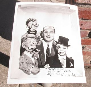 Rare Vintage Signed Photo Of Edgar Bergen & His Puppets