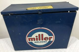 Extremely Rare Vintage Miller Welder 12 Volt Battery Neg Ground Case Wall Mount