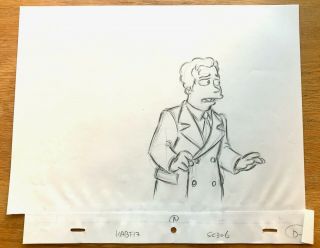 Simpsons Production Sketch Cel Of Orson Welles Rare