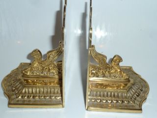 Vintage A Pair Solid Brass Book Ends Bookend Holder Ornate India Collectible