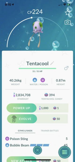 Pokemon Go Shiny Tentacool Rare