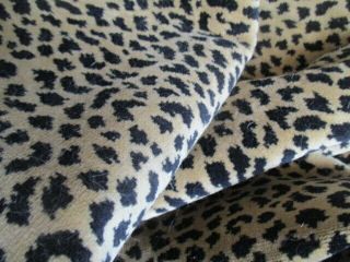 Georgeous Vintage French Velvet Leopard Pattern Upholstery Fabric 56” Wide.