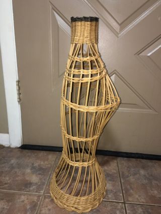 Vintage Female Wicker/Bamboo Dress Form Torso Mannequin - 25’ - 2