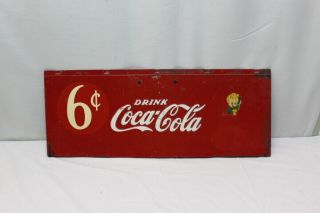 Rare Vintage Drink Coca - Cola 6 Bottles Metal Coke Rack Soda Sign