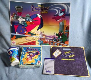 Darkwing Duck Pizza Hut Crime Fighters Kit Box Poster File Cup Pad Promo Ad Rare