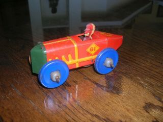 Rare Vintage Marx 1930s Boat Tail Windup Tin Race Car - In