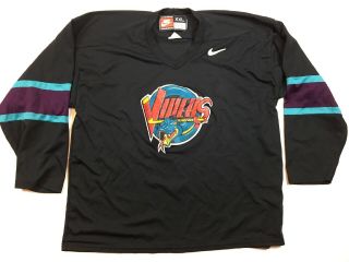 Rare Vintage 90s Nike Detroit Vipers Hockey Jersey Mens Xxl 2xl V Neck Vv30