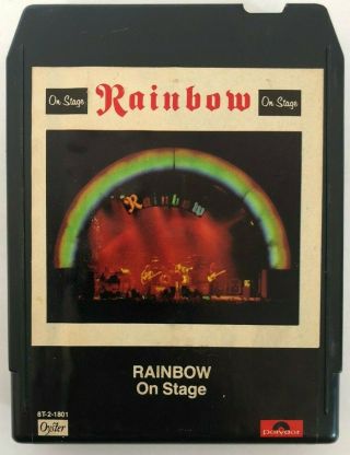 Rainbow On Stage Rare 8t - 2 - 1801 Polydor Records 8 Track Cartridge Tape