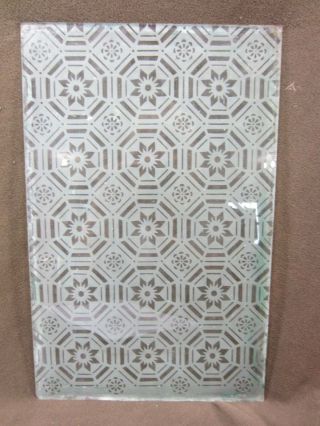 1 Antique Victorian Patterned Etched Glass Cupboard Panes 3