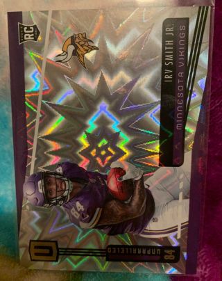 2019 Unparalleled Irv Smith Jr - Burst 1/1 - Ultra Rare One Of One