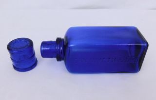 Antique John Wyeth & Bro - Cobalt Blue Medicine Bottle With Dosage Cap C.  1899