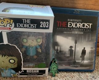 The Exorcist Blu Ray,  Rare Pin And Pop Figure