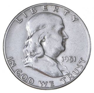 Higher Grade - 1951 - S - Rare Franklin Half Dollar 90 Silver Coin 132