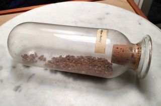 Antique Apothecary Crude Blown Inverted Show Globe : Specimen Jar Museum Bottle