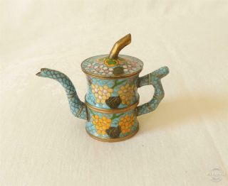 Antique Late 19th Early 20th Century Chinese CloisonnÉ Miniature Tea Pot