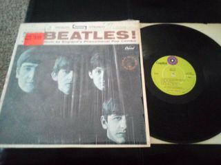 Meet The Beatles Stereo Lp Plays Great Still In Shrink Rare Green Capitol Label