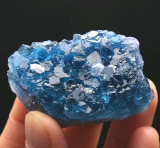 101g Rare Transparent Blue Cube Fluorite Crystal Mineral Specimen/china43