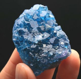 101g Rare Transparent Blue Cube Fluorite Crystal Mineral Specimen/China43 2