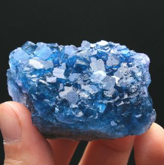 101g Rare Transparent Blue Cube Fluorite Crystal Mineral Specimen/China43 3