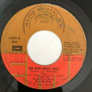 Queen - We Will Rock You / Crazy Little Thing Called Love - Rare Panama 45