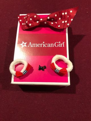 Very Rare Retired American Girl Kit Christmas Hair Barrette Magnetic Scotty Dog