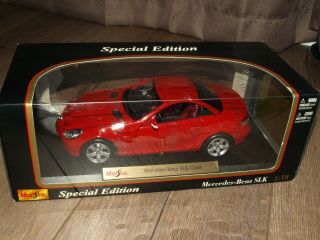 Rare Maisto Mercedes - Benz Slk - Class Hard Top Diecast Model Car 1:18 Red