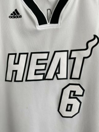 Adidas RARE NBA Miami Heat LeBron James White Hot Basketball Jersey Mens S Small 2