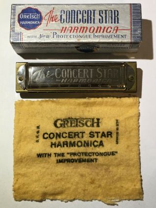 Gretsch Harmonica - The Concert Star - Key Of C - Box - Rare Find