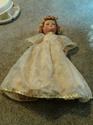 Old Antique/vintage Large 24 " Baby Doll Unbranded With Hair Open & Close Eyes