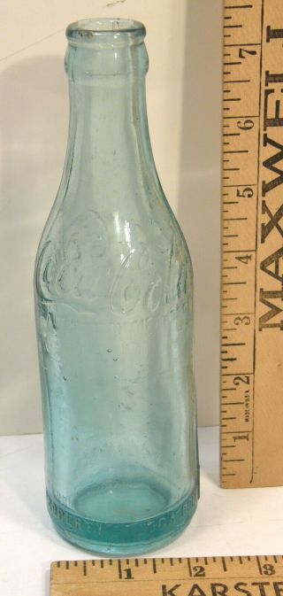Antique Straight Sided Ice Blue Notso Small Town Coca Cola Bottle Macon Georgia