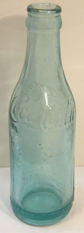 ANTIQUE STRAIGHT SIDED ICE BLUE NOTSO SMALL TOWN COCA COLA BOTTLE MACON GEORGIA 2