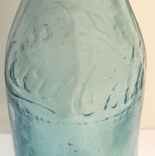ANTIQUE STRAIGHT SIDED ICE BLUE NOTSO SMALL TOWN COCA COLA BOTTLE MACON GEORGIA 3