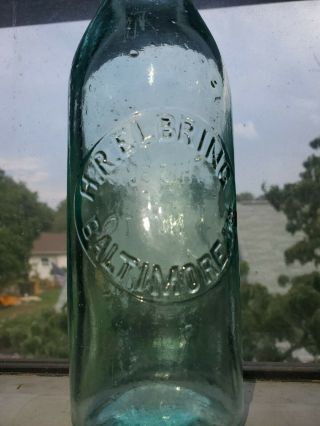 BALTIMORE City beer blob top bottle MD Maryland RARE H.  R.  Elbring Slug Plate 2