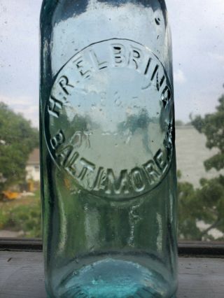 BALTIMORE City beer blob top bottle MD Maryland RARE H.  R.  Elbring Slug Plate 3