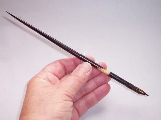 Antique/vintage Porcupine Quill Dip Pen With Metal Barrel Nib Holder