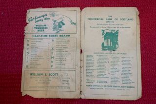 Rare Scottish Football Programme: Hibernian versus Rangers dated September 1948 3