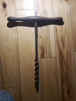 Antique T Handle Wood Auger.  Barn Beam Drill