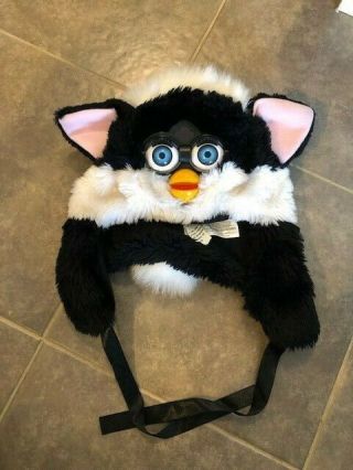 Vintage 1999 Furby Black And White Winter Hat Rare