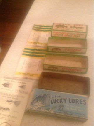 Vintage Fishing Lure Boxes Only Paw Paw Creek Chub Lucky Lures