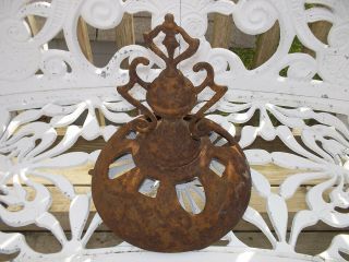 Wood Parlor Stove Cast Iron Top Vintage Old Finial Vintage 1800s