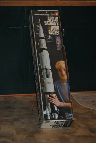 Rare 1969 Revell Apollo Saturn V Moon Rocket 1843 1st Issue Model Kit W/box Nr