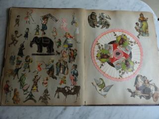 Antique Victorian Scrapbook Scraps Advertising Trade Cards etc Album 3