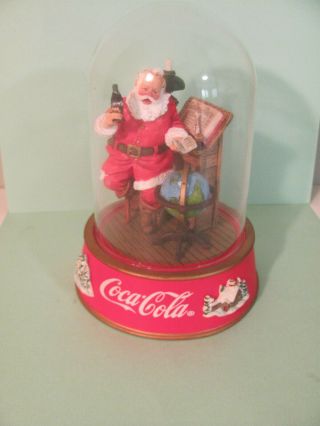 1995 Franklin Coca Cola Santa " Making A List " Rare