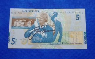 Jack Nicklaus Authentic Autographed Signed Rare Scotland 5 Pound Banknote W/coa