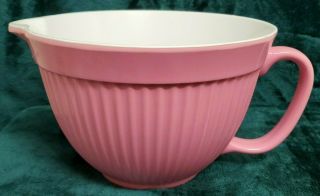 Rare Vintage Pink Melamine Mixing Batter Bowl With Handle Non - Slip 2 Qt Retro