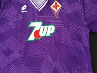 Rare Ac Fiorentina Shirt Lotto 7up Soccer maglia 1993/1994 Long sleeve Football 2