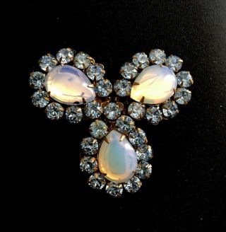 Vintage Rare Signature Miriam Haskell 1950’s Queen Blue Horseshoe Brooch/pin