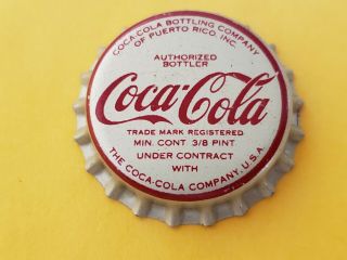 Coca Cola Puerto Rico Soda Bottle Cap Crown Coke Beer Old Rare Cork